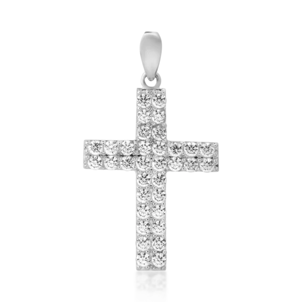 Pandantiv cruce din aur alb