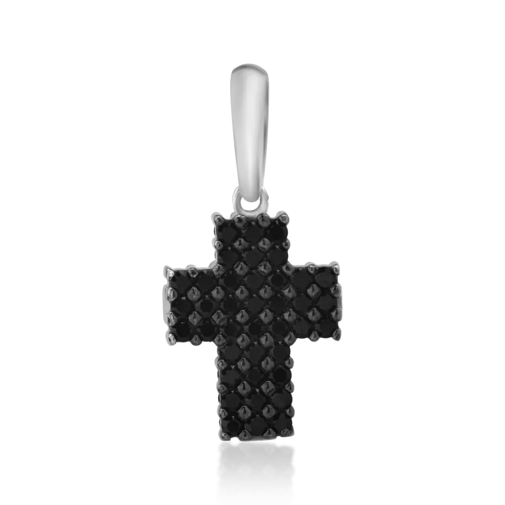 Pandantiv cruce din aur alb