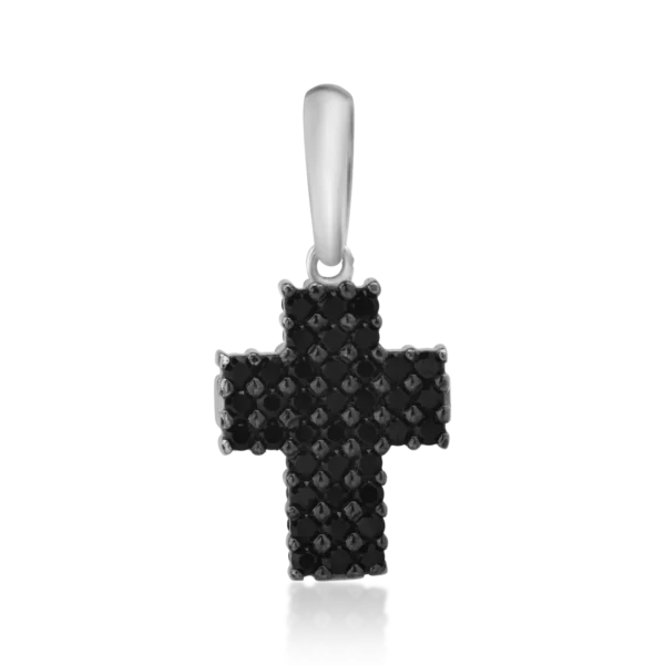 Pandantiv cruce din aur alb