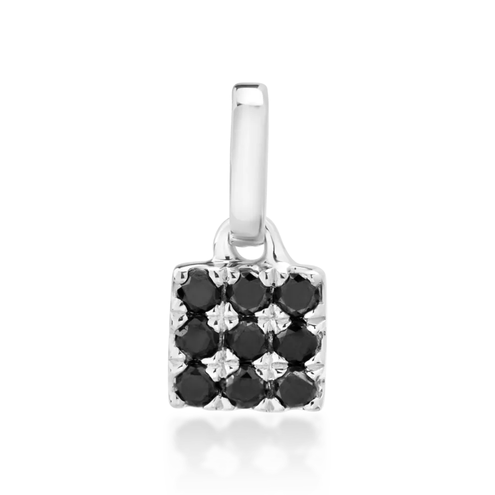 Pandantiv din aur alb cu diamante negre de 0.07ct