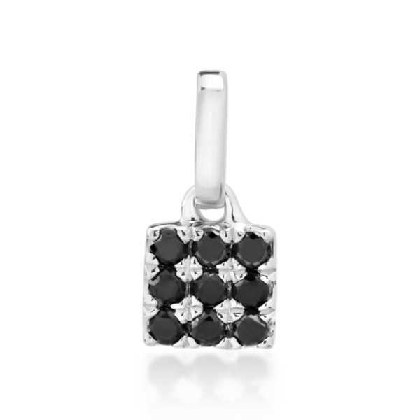 Pandantiv din aur alb cu diamante negre de 0.07ct