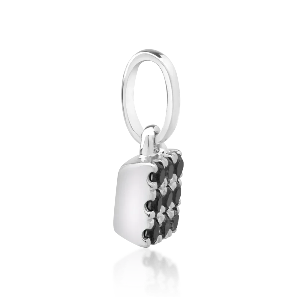 Pandantiv din aur alb cu diamante negre de 0.07ct - imagine 3