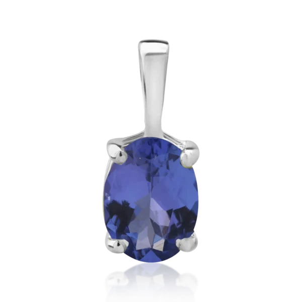 Pandantiv din aur alb cu tanzanit oval de 1.3ct