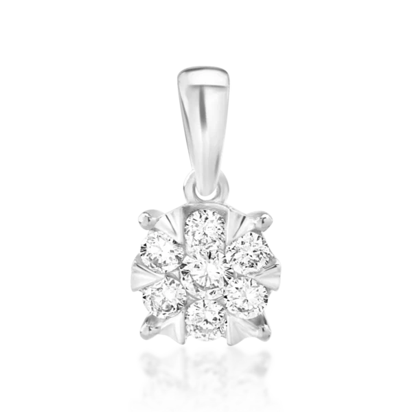 Pandantiv din aur alb cu diamante de 0.25ct