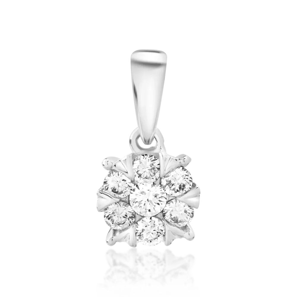 Pandantiv din aur alb cu diamante de 0.2ct