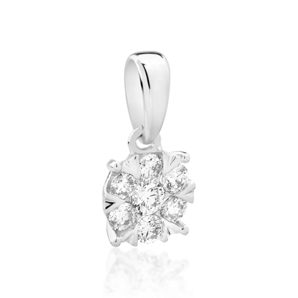 Pandantiv din aur alb cu diamante de 0.2ct - imagine 2