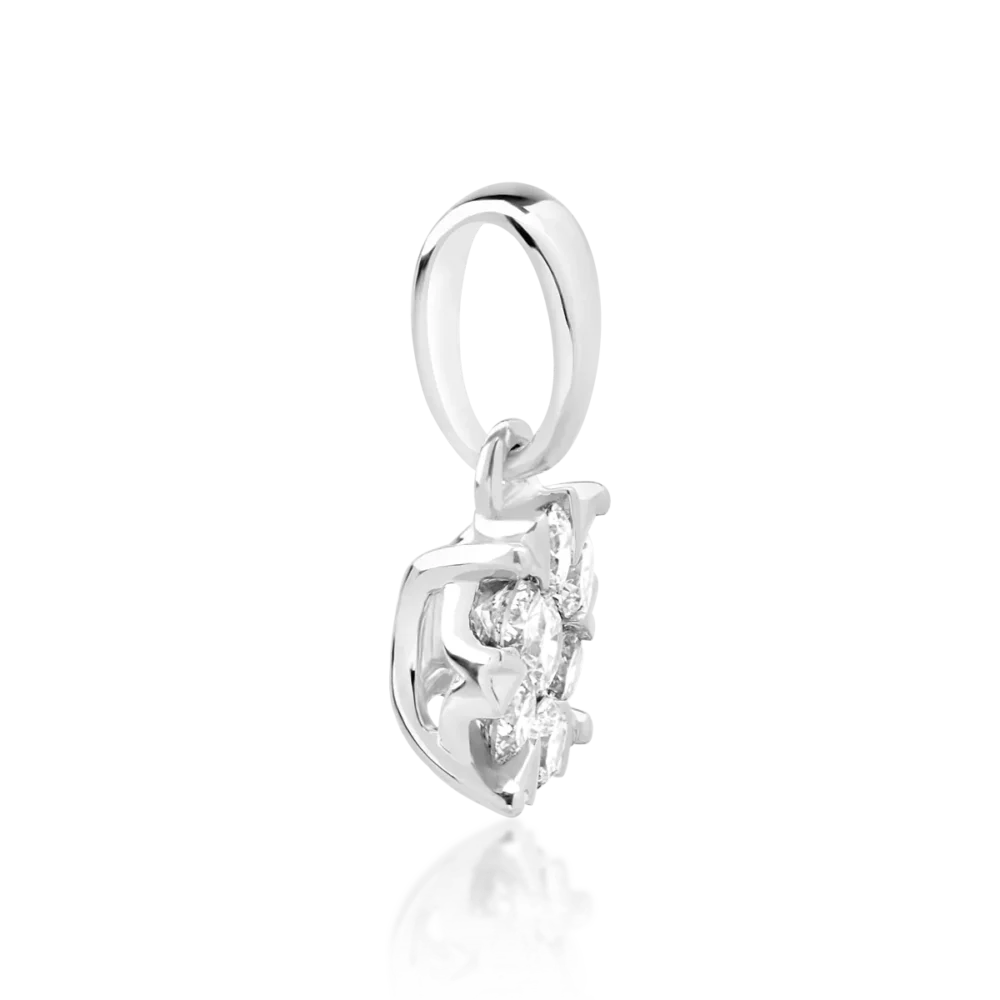 Pandantiv din aur alb cu diamante de 0.2ct - imagine 3