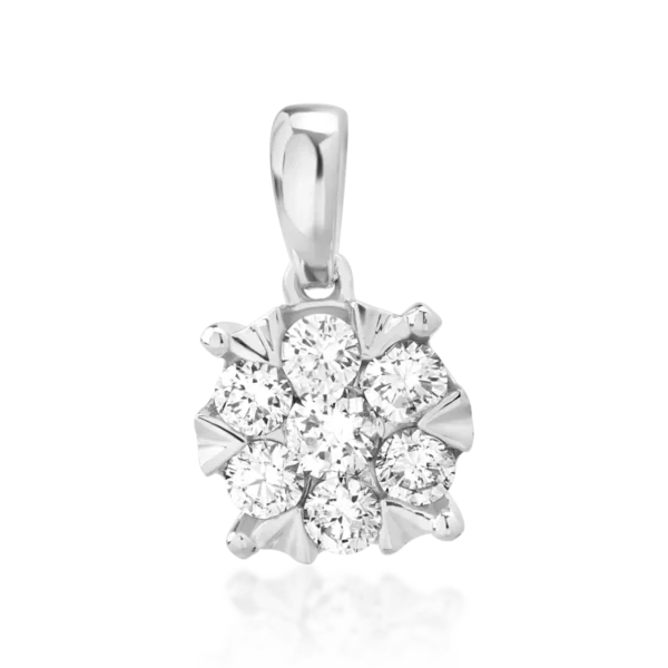 Pandantiv din aur alb cu diamante de 0.34ct