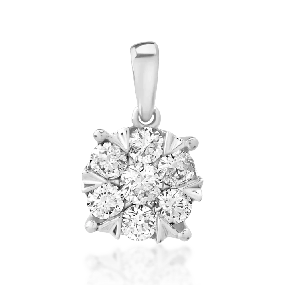 Pandantiv din aur alb cu diamante de 0.5ct