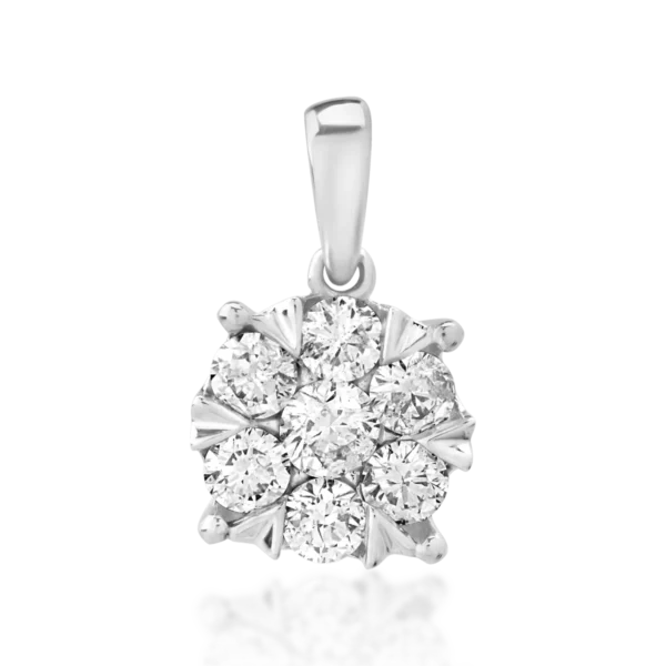 Pandantiv din aur alb cu diamante de 0.5ct