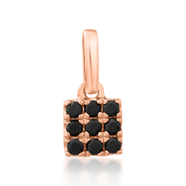 Pandantiv din aur roz cu diamante negre de 0.075ct