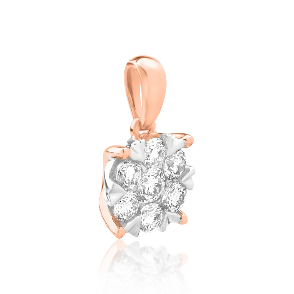 Pandantiv din aur roz cu diamante de 0.34ct - imagine 2