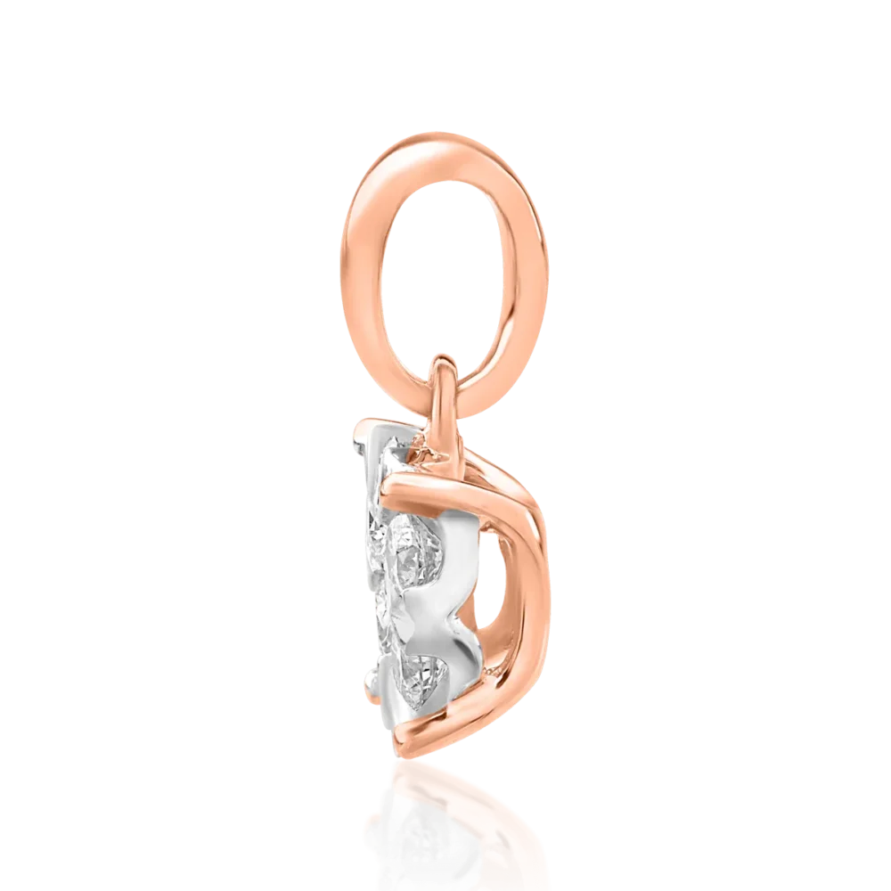 Pandantiv din aur roz cu diamante de 0.34ct - imagine 3