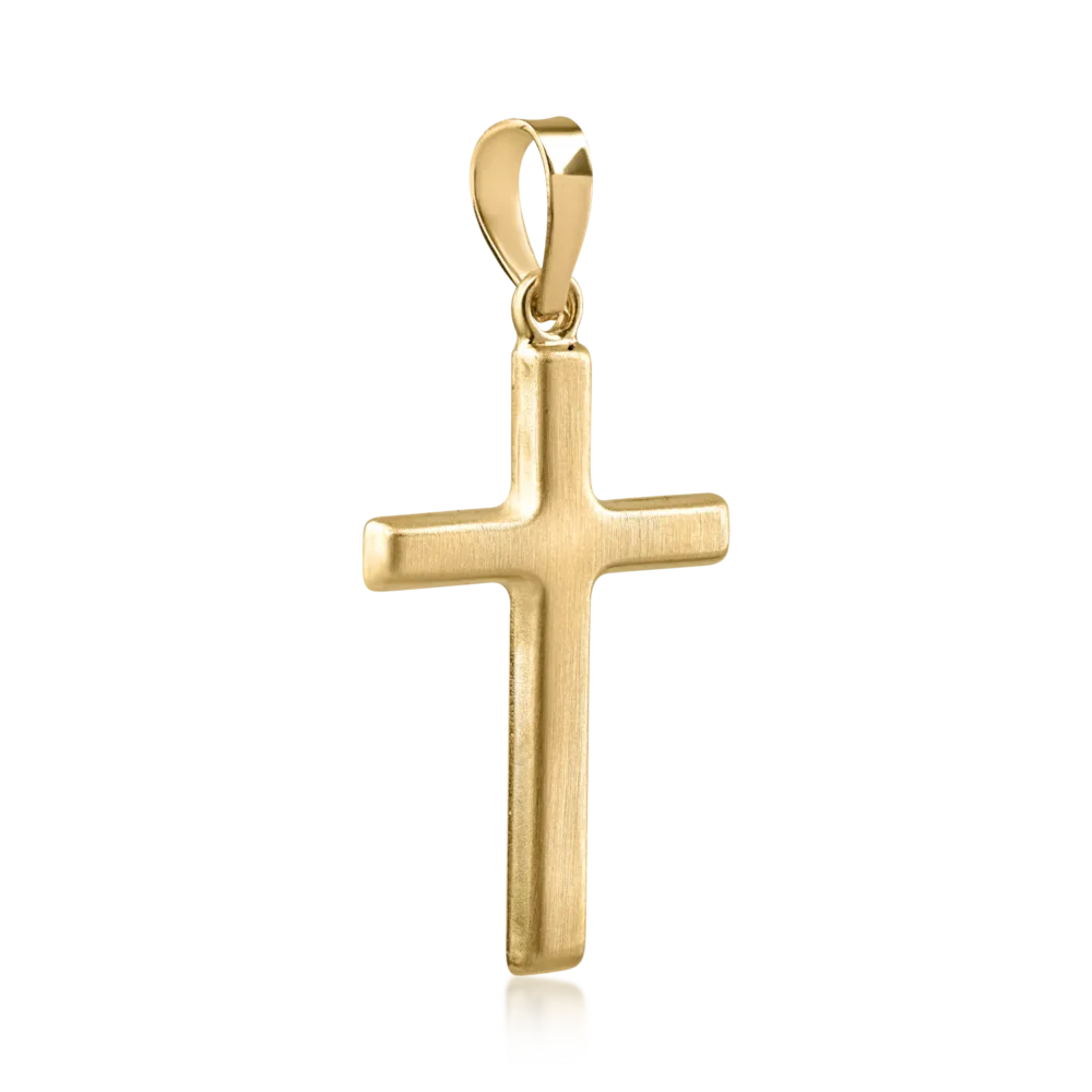 Pandantiv cruce din aur galben - imagine 2
